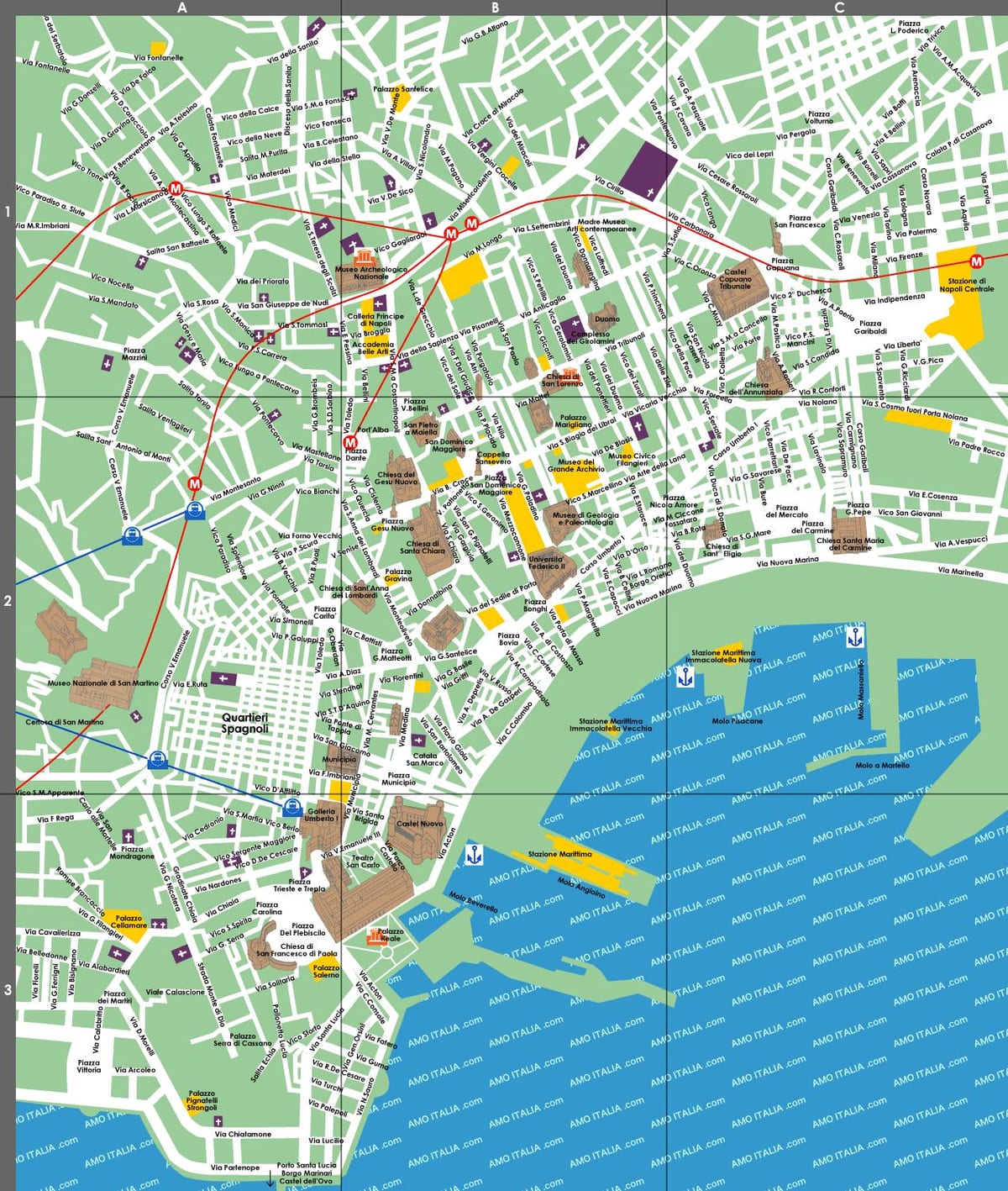 napoli τουριστικό χάρτη