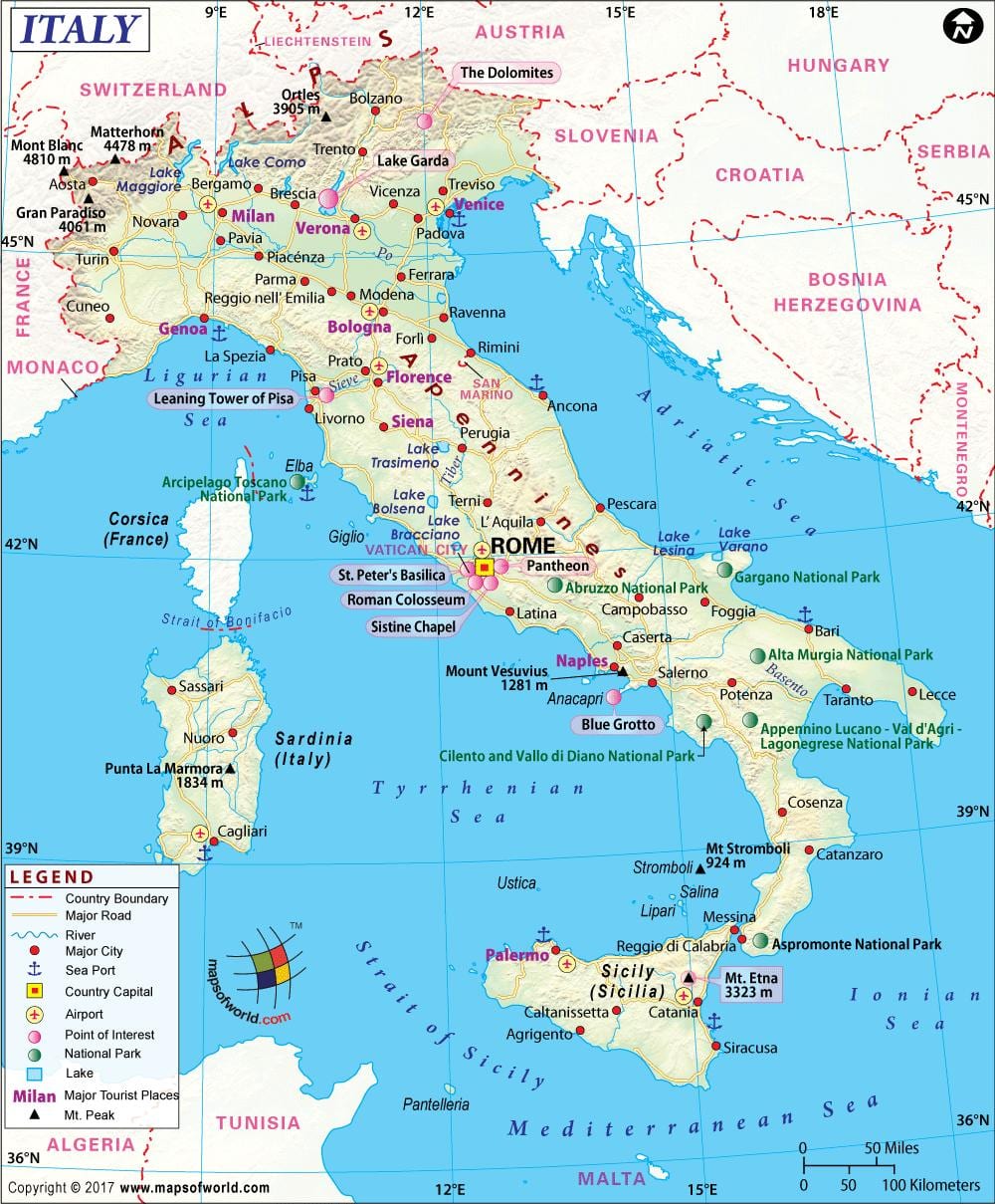 Χάρτης του νάπολη ιταλία γύρω περιοχή