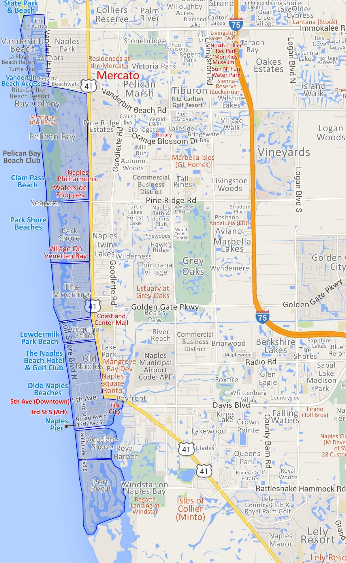 Χάρτης της naples park