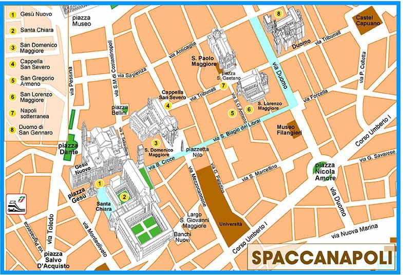 Χάρτης της spaccanapoli νάπολη