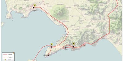 Χάρτης του νάπολη ιταλία walking tour